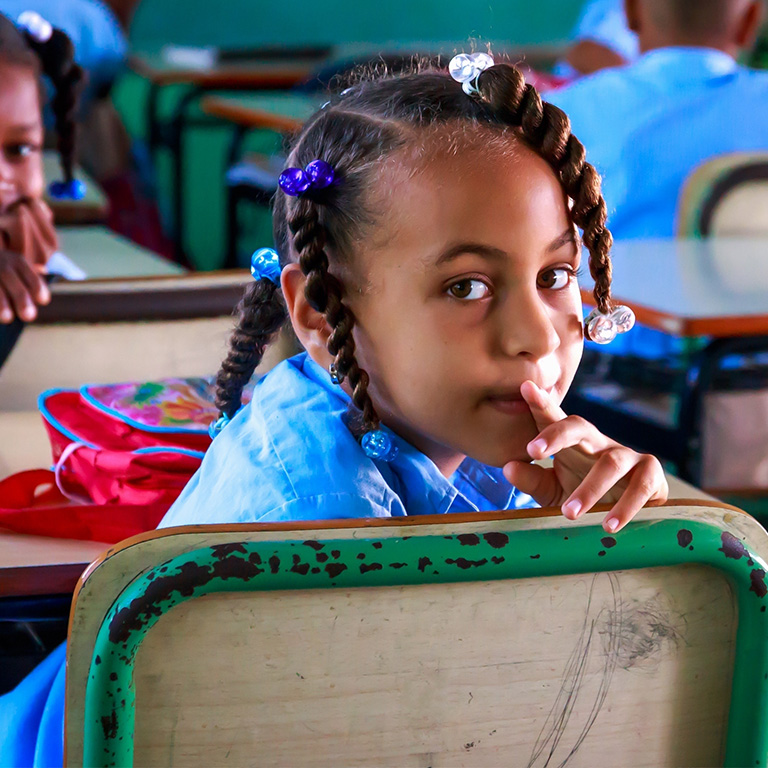 Girl in a School Dominican Republic