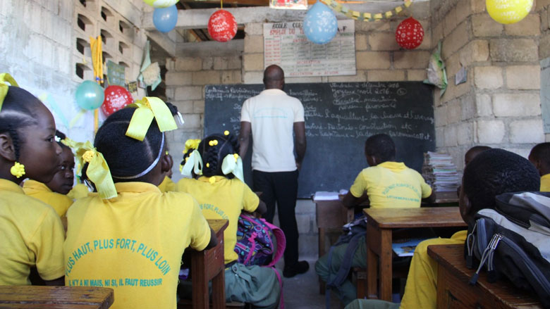 Escuela en Haití, después del huracán Matthew