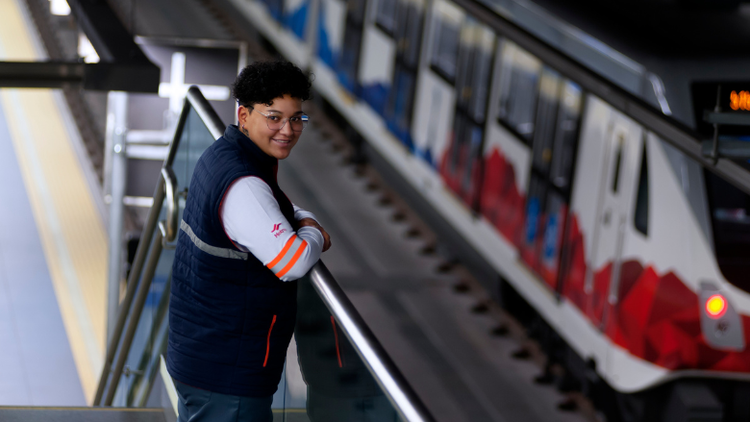 Man listening on headset